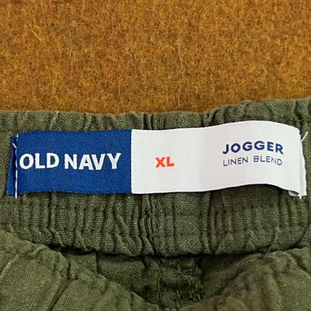 Old Navy Mens XL Green Linen Blend Jogger Shorts NWT